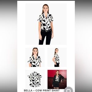 Straight to Hell Bella Cowprint Shirt Size M